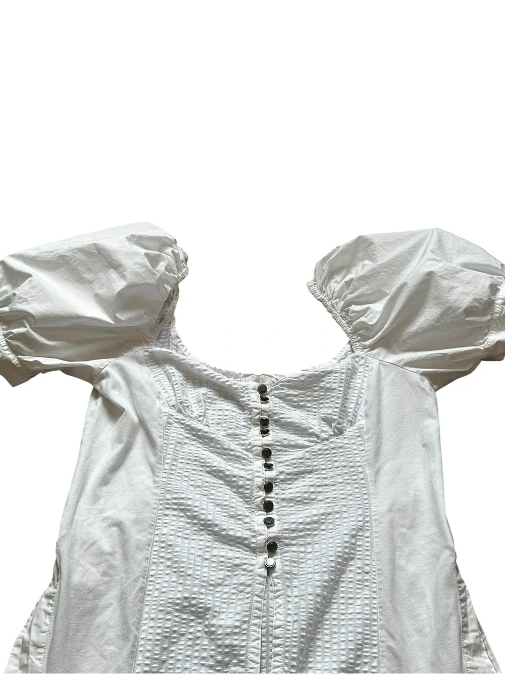 Maeve White Puff Sleeve Sweetheart Top Cottagecore Boho Summer Feminine